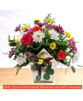 Birdhouse Blooms  Bird House Wooden Box Arrangement