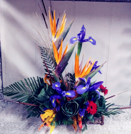 Birds of Paradise & Iris Floral Design
