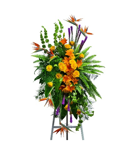 Birds of Solace Sympathy Standing Spray - Premium All Around Arrangement