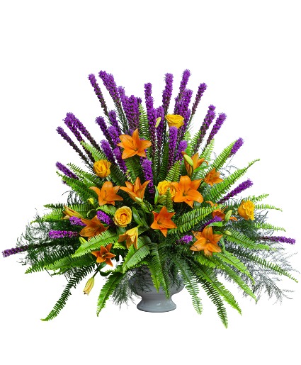 Birds of Solace Sympathy Urn - Deluxe All Around Arrangement