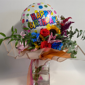 Birthday Balloon Surprise Vase Arrangement in Abbotsford, British Columbia | BUCKETS FRESH FLOWER MARKET INC.