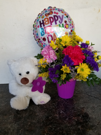 Birthday Bear Bouquet Birthday container
