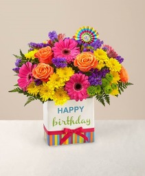Birthday Bright by FTD Flowers in a Keepsake Vase