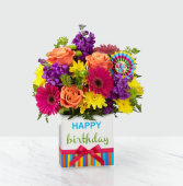 Birthday Brights™ Bouquet Vase Arrangement