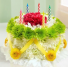 Flower Birthday Cake  Bright color flowers 