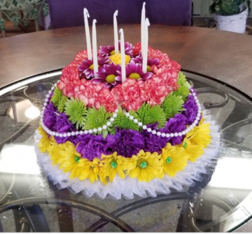 Birthday cake made of flowers  Birthday in Ozone Park, NY | Heavenly Florist