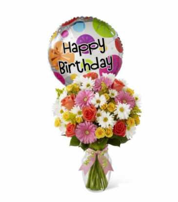 Birthday Cheer Bouquet with Mylar  in Frederick, MD | Maryland Florals