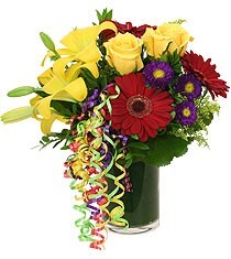 Birthday Confetti Vase/Cut Bouquet