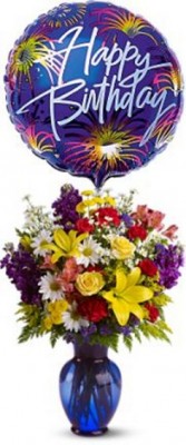 Birthday Fireworks Bouquet Flower arrangement
