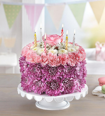 Birthday Flower Cake - Purple & Pink  in Mcdonough, GA | Parade of Flowers