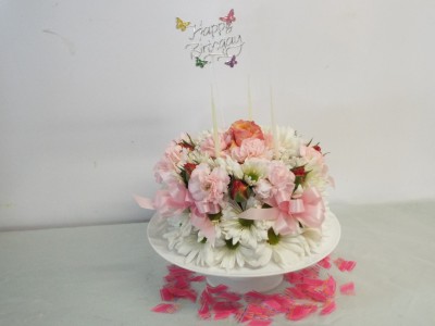 BIRTHDAY FLOWER CAKE BIRTHDAY ARRANGMENT