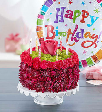 Birthday Flower Cake® - Crimson Arrangement