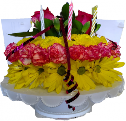 Birthday Flower Cake flower cake: 1/2 size