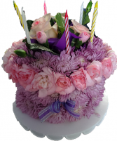 Birthday Flower Cake- Pastel flower cake