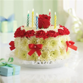 Birthday Flower Cake® - Red & White Arrangement