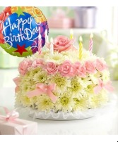 Birthday Flower Cake with balloon 