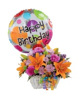 Birthday Flower Medley with Balloon 
