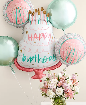Birthday Flowers and Balloon Bundle 