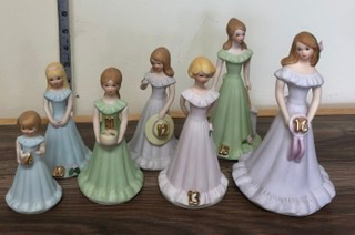 Birthday girl figurines  Assorted ages as shown only