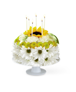 Birthday Smiles Floral Cake Arrangement
