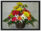 BIRTHDAY SURPRISE Fresh Mixed Basket by Buds 'n Bows