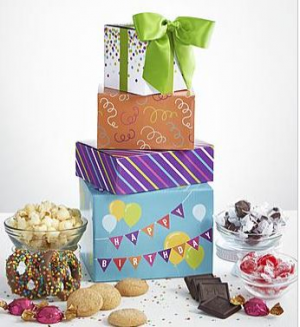 Birthday Sweets Tower Gift Basket in Tulsa, OK | Absolutely Flowers & Tulsa Gift Baskets Birthday Sweets Tower Gift Basket in Tulsa, OK | Absolutely Flowers & Tulsa Gift Baskets