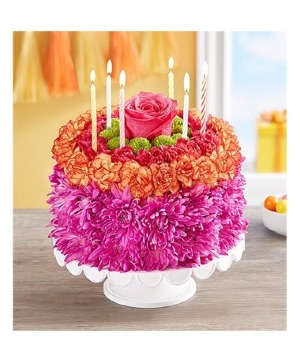 Birthday Wishes Flower Cake 