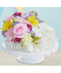 Birthday Wishes Flower Cake® Cheerful Cascade™ Arrangement