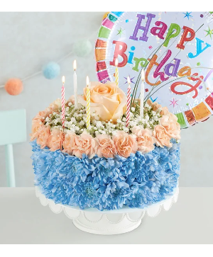 Birthday Wishes Flower  Cake Coastal 