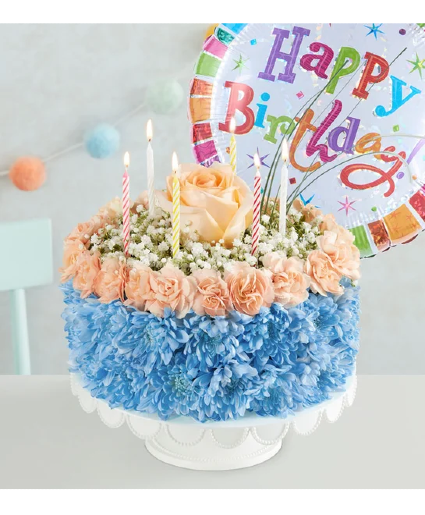 Birthday Wishes Flower  Cake Coastal 