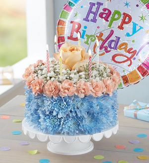 Birthday Wishes Flower Cake ® Coastal birthday