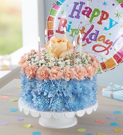 Birthday Wishes Flower Cake ® Coastal birthday