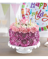Birthday Wishes Flower Cake  Pastel 