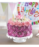  Birthday Wishes Flower Cake - Pastel