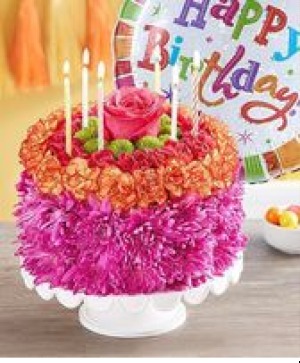 Birthday Wishes Flower Cake® Vibrant 174313