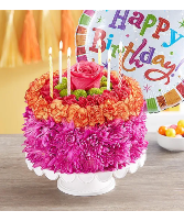 Birthday Wishes Flower Cake Vibrant 