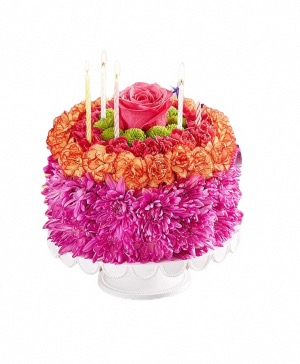 Birthday Wishes Flower Cake Vibrant Birthday 