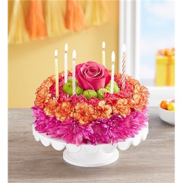 Birthday Wishes Flower Cake Vibrant Floral Arrangement in Santa Paula, CA | Texis Flower Shop
