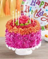 Birthday Wishes (vibrant) Flower cake