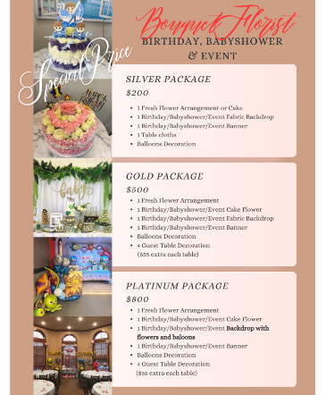 Birthday/Baby shower & Event  in Sugar Land, TX | BOUQUET FLORIST