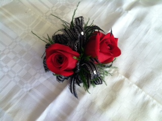 Black and Red  Corsage