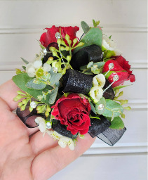 BLACK AND RED  Corsage