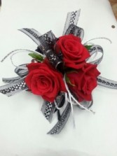 Black and Red  Wrist Corsage