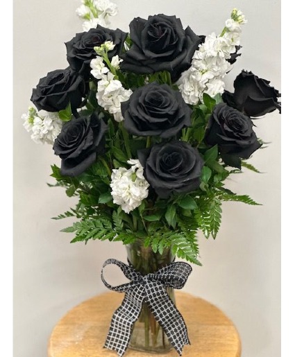 Black Beauty Roses Fresh Arrangement