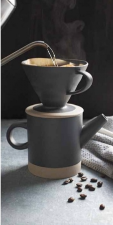 Black Ceramic Pour Over Coffee Set 20 oz. 