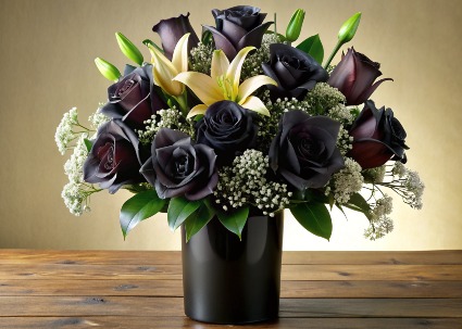 Black Elegance Vase Arrangement