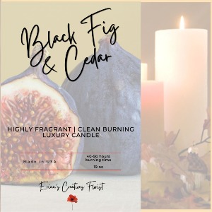 Black Fig & Cedar Scented Candle 100+ HOUR CLEAN BURNING, FRAGRANT CANDLE