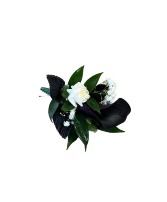 Black Forest White Rose Boutonniere 