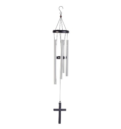 Black Metal Cross Wind Chime 