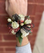 Black, Red, and White Corsage